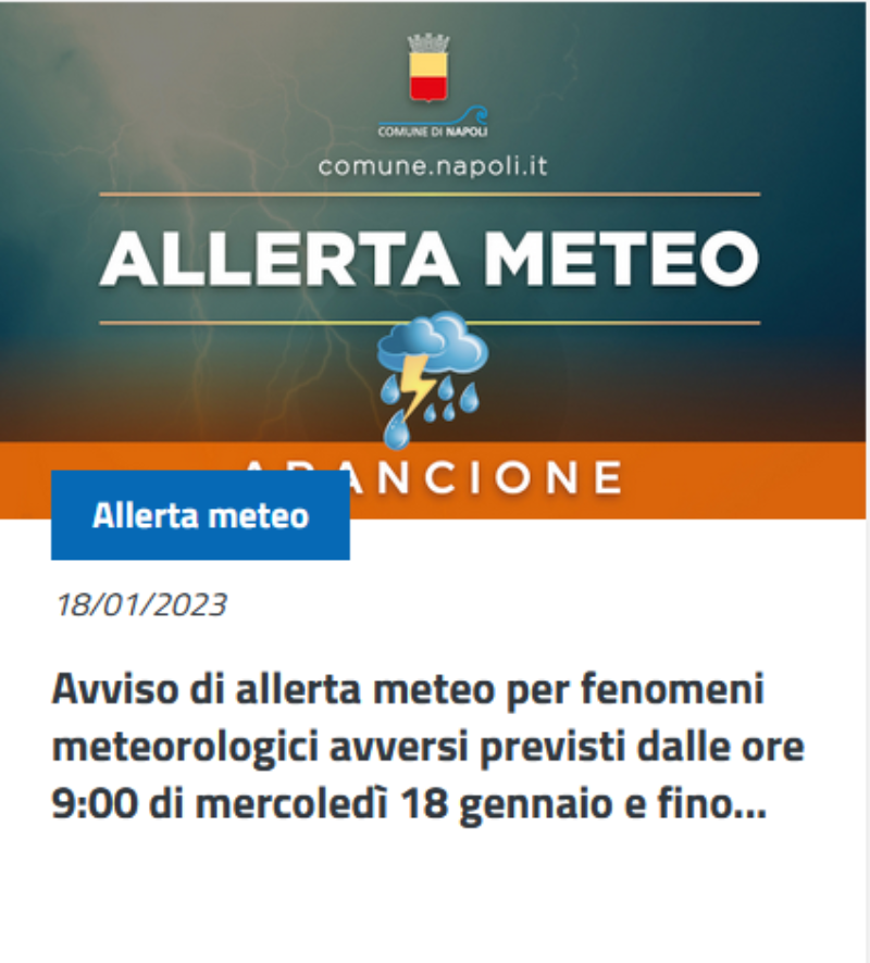 ALLERTA METEO – chiusura scuola per la giornata del 18/01/2023 ...